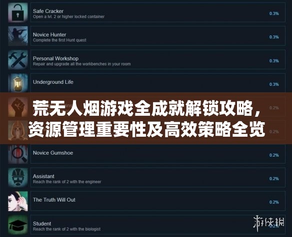 荒无人烟游戏全成就解锁攻略，资源管理重要性及高效策略全览