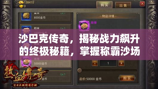 沙巴克传奇，揭秘战力飙升的终极秘籍，掌握称霸沙场的制胜艺术