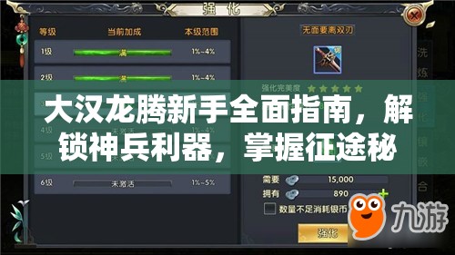 大汉龙腾新手全面指南，解锁神兵利器，掌握征途秘籍，助你一路高歌猛进