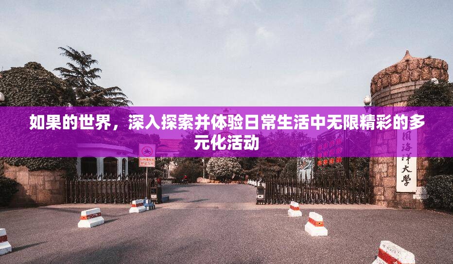 如果的世界，深入探索并体验日常生活中无限精彩的多元化活动