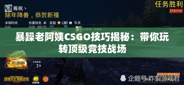 暴躁老阿姨CSGO技巧揭秘：带你玩转顶级竞技战场