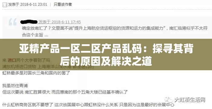 亚精产品一区二区产品乱码：探寻其背后的原因及解决之道
