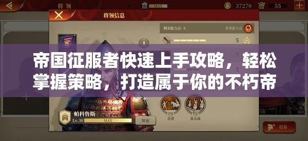 帝国征服者快速上手攻略，轻松掌握策略，打造属于你的不朽帝国霸业