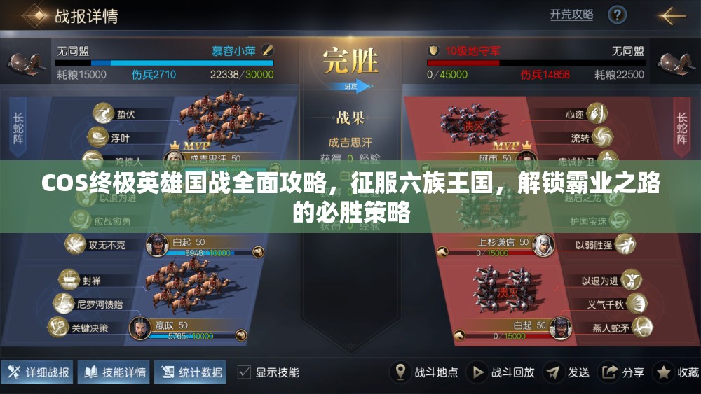 COS终极英雄国战全面攻略，征服六族王国，解锁霸业之路的必胜策略