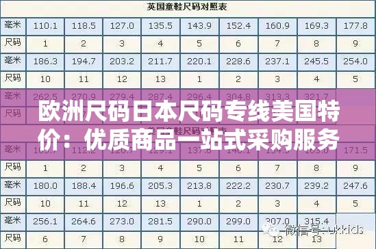 欧洲尺码日本尺码专线美国特价：优质商品一站式采购服务