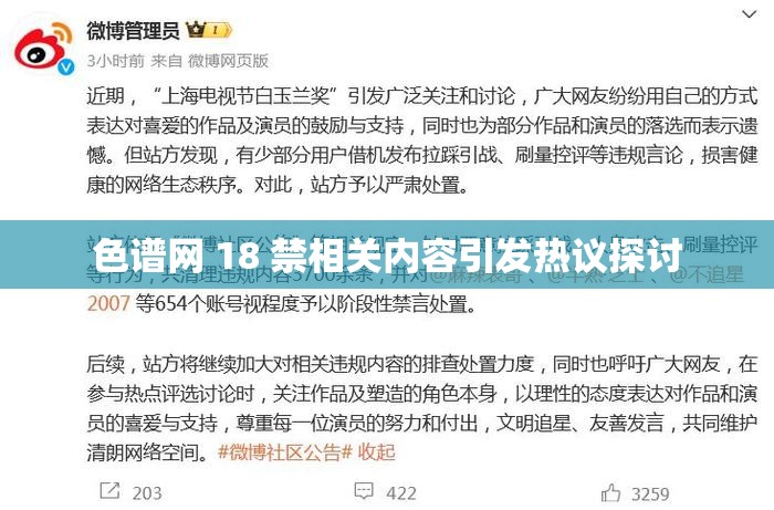 色谱网 18 禁相关内容引发热议探讨