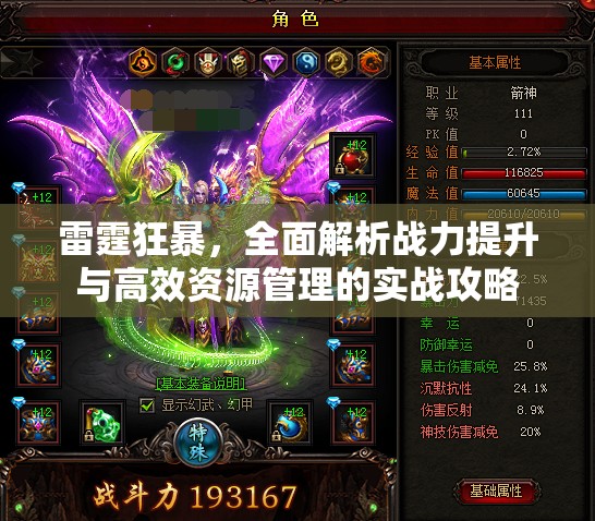 雷霆狂暴，全面解析战力提升与高效资源管理的实战攻略