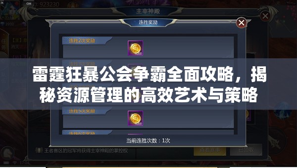 雷霆狂暴公会争霸全面攻略，揭秘资源管理的高效艺术与策略