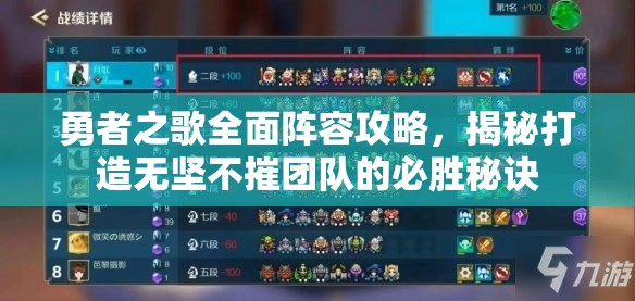 勇者之歌全面阵容攻略，揭秘打造无坚不摧团队的必胜秘诀