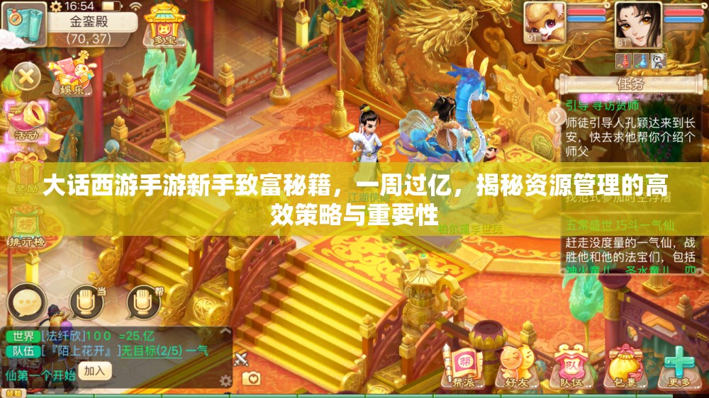 大话西游手游新手致富秘籍，一周过亿，揭秘资源管理的高效策略与重要性