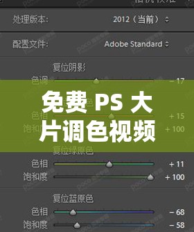 免费 PS 大片调色视频教程全过程详细解析