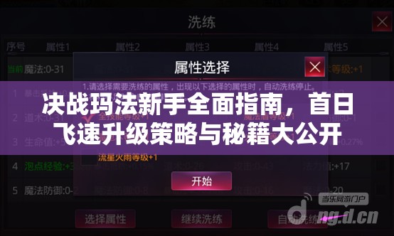 决战玛法新手全面指南，首日飞速升级策略与秘籍大公开