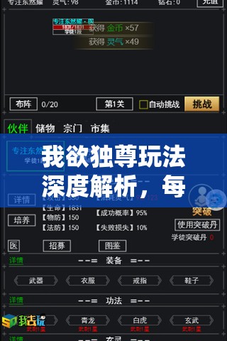 我欲独尊玩法深度解析，每日必做任务与高效资源管理的艺术之道
