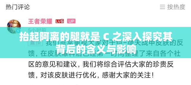 抬起阿离的腿就是 C 之深入探究其背后的含义与影响
