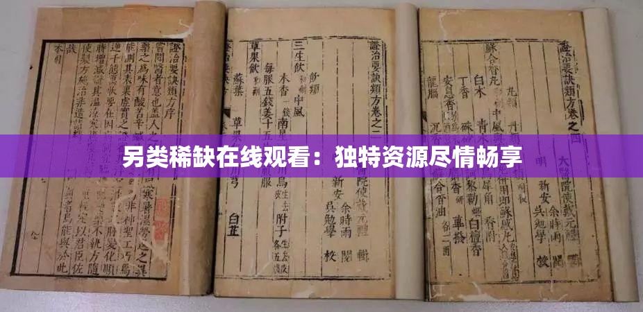 另类稀缺在线观看：独特资源尽情畅享