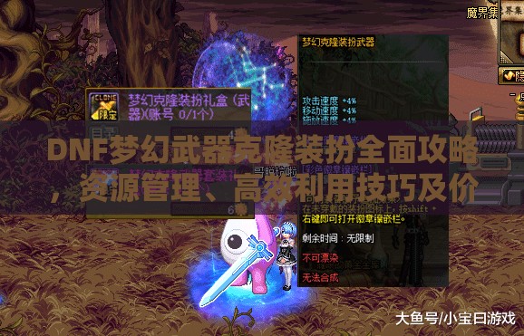 DNF梦幻武器克隆装扮全面攻略，资源管理、高效利用技巧及价值最大化策略