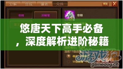 悠唐天下高手必备，深度解析进阶秘籍，全面解锁阿暖角色的无限战斗潜能