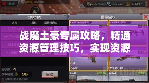 战魔土豪专属攻略，精通资源管理技巧，实现资源价值最大化策略