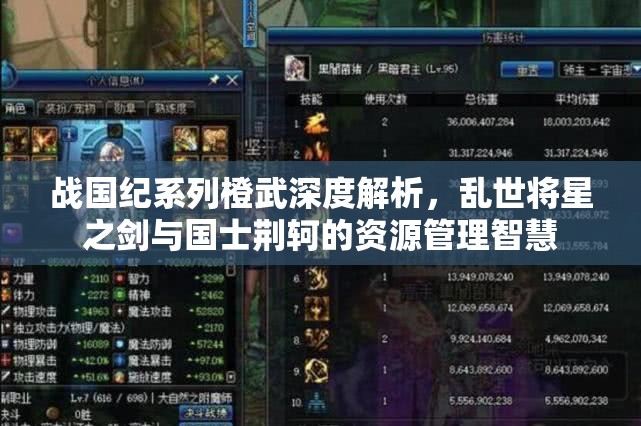 战国纪系列橙武深度解析，乱世将星之剑与国士荆轲的资源管理智慧