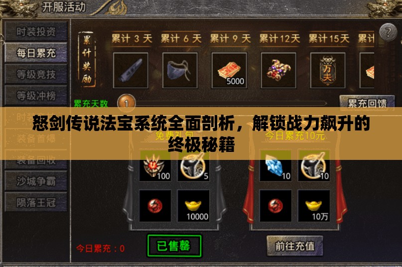 怒剑传说法宝系统全面剖析，解锁战力飙升的终极秘籍