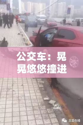 公交车：晃晃悠悠撞进了水消防