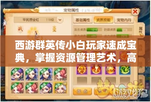 西游群英传小白玩家速成宝典，掌握资源管理艺术，高效升级攻略