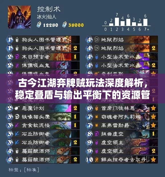 古今江湖弃牌贼玩法深度解析，稳定叠盾与输出平衡下的资源管理策略
