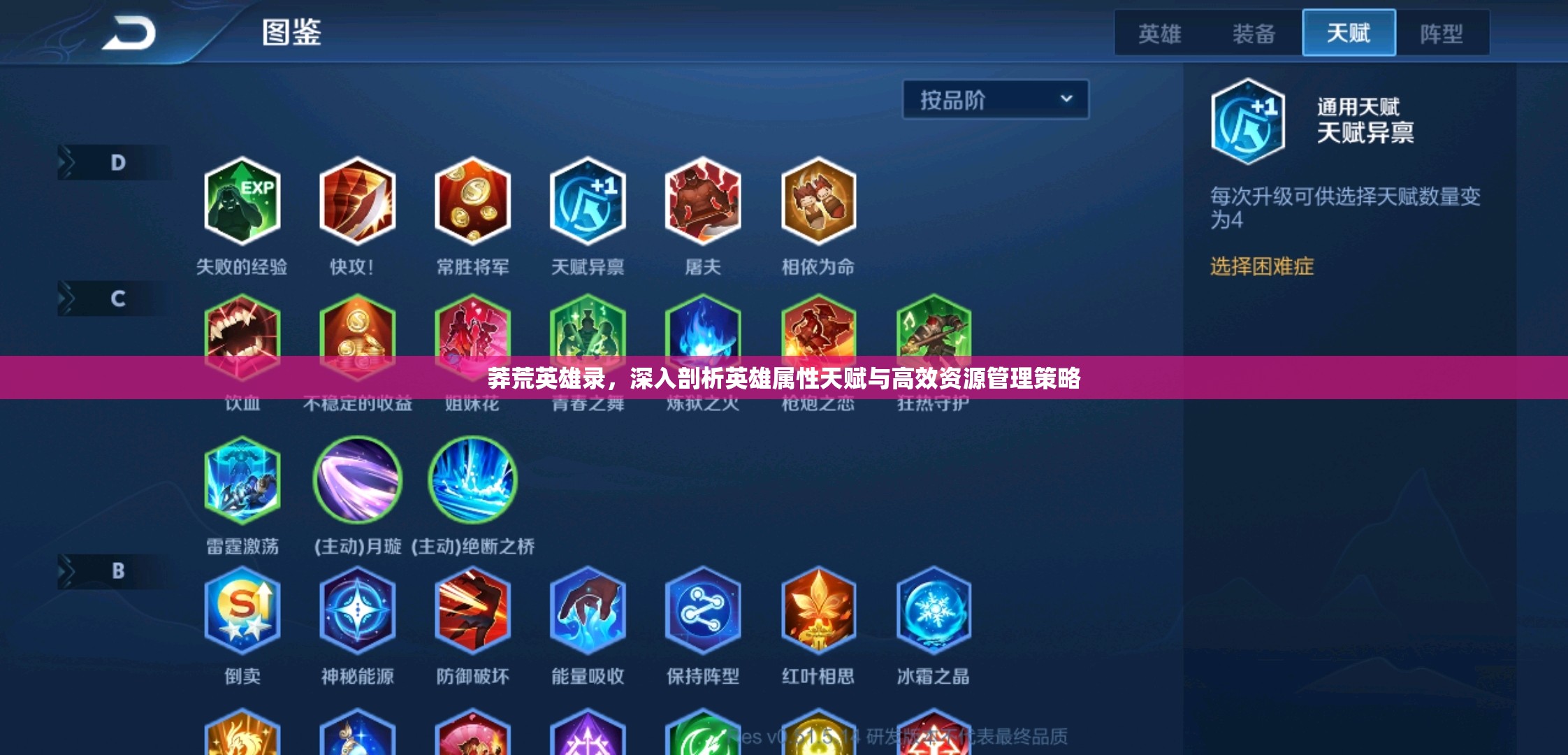 莽荒英雄录，深入剖析英雄属性天赋与高效资源管理策略