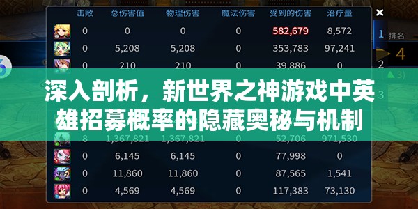 深入剖析，新世界之神游戏中英雄招募概率的隐藏奥秘与机制