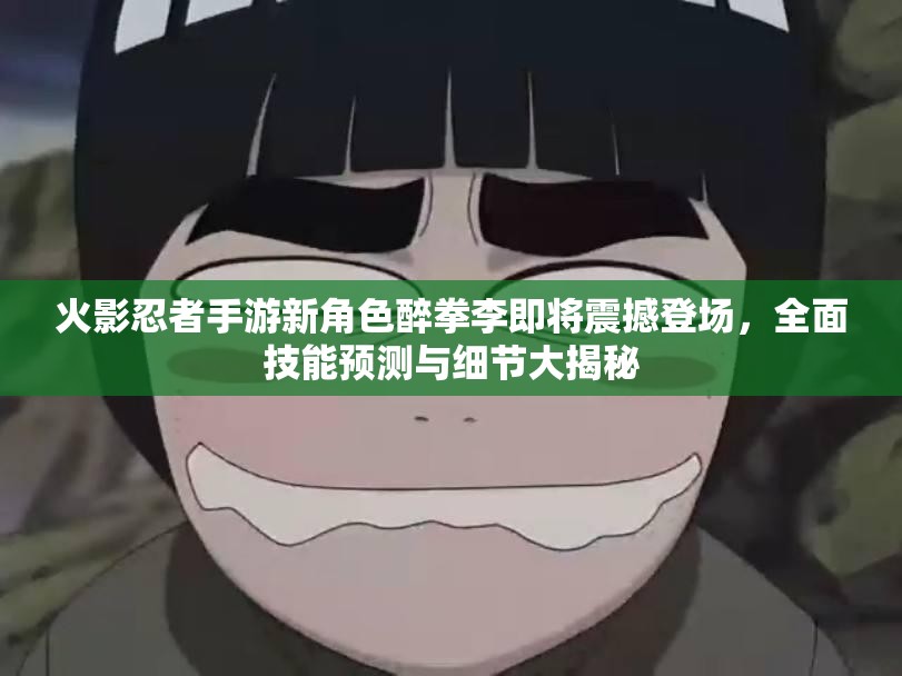火影忍者手游新角色醉拳李即将震撼登场，全面技能预测与细节大揭秘