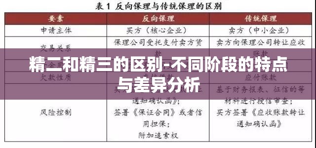 精二和精三的区别-不同阶段的特点与差异分析