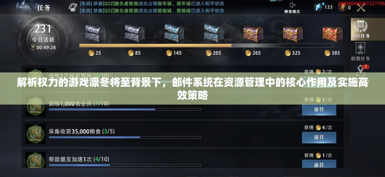 解析权力的游戏凛冬将至背景下，邮件系统在资源管理中的核心作用及实施高效策略