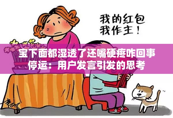 宝下面都湿透了还嘴硬疼咋回事停运：用户发言引发的思考