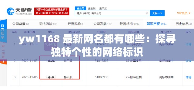 yw1168 最新网名都有哪些：探寻独特个性的网络标识