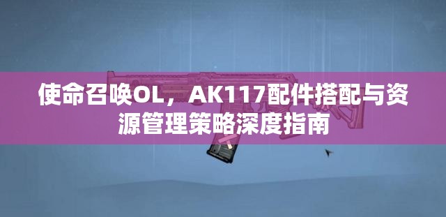 使命召唤OL，AK117配件搭配与资源管理策略深度指南