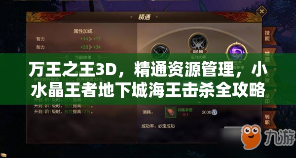 万王之王3D，精通资源管理，小水晶王者地下城海王击杀全攻略