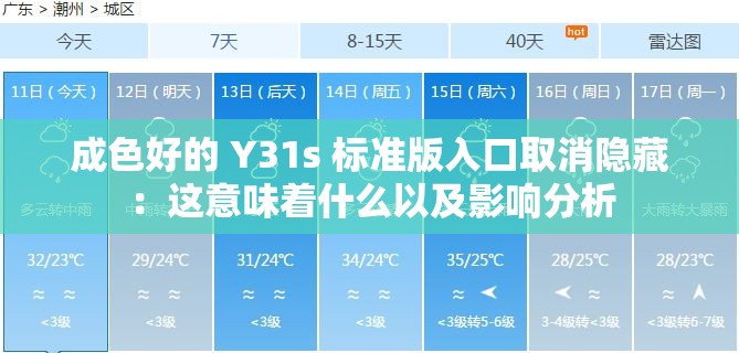 成色好的 Y31s 标准版入口取消隐藏：这意味着什么以及影响分析
