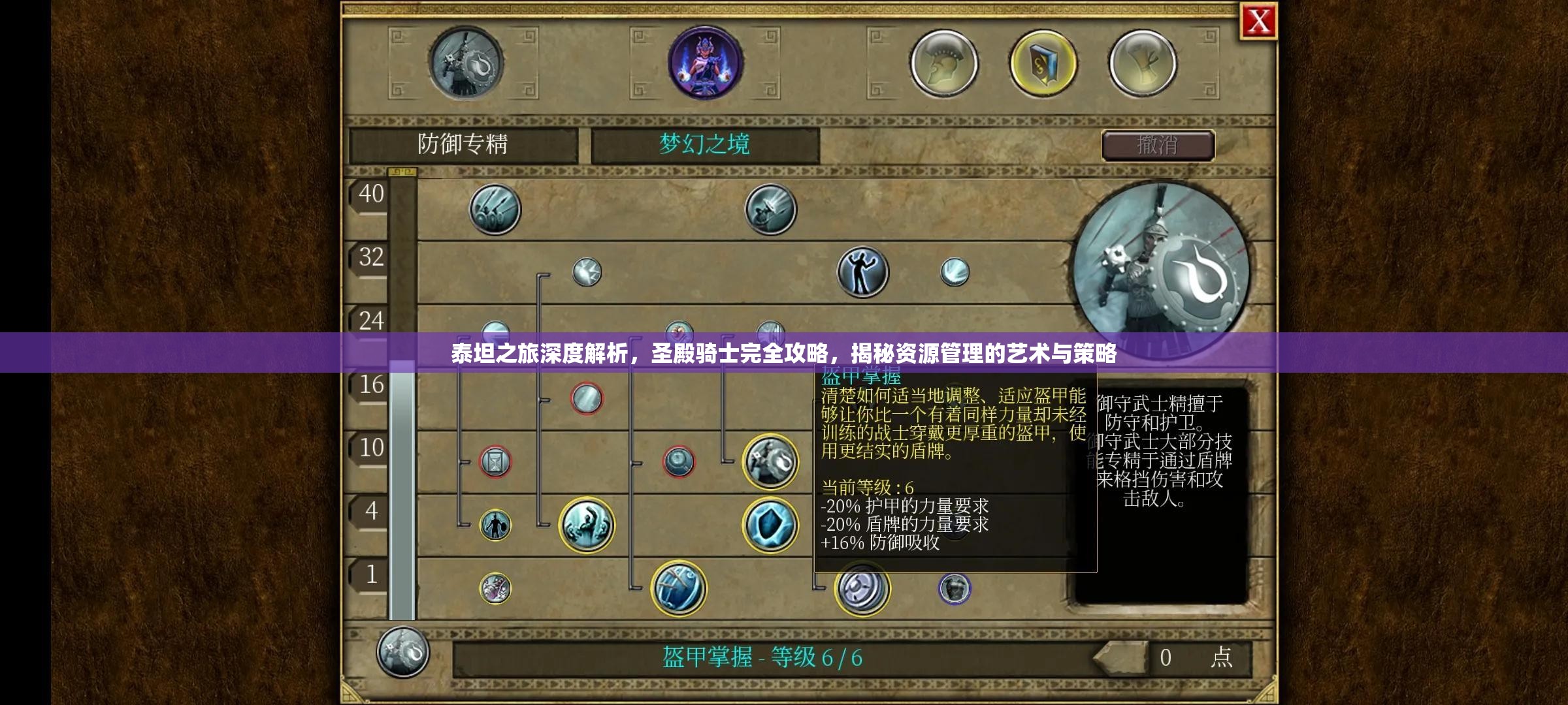 泰坦之旅深度解析，圣殿骑士完全攻略，揭秘资源管理的艺术与策略