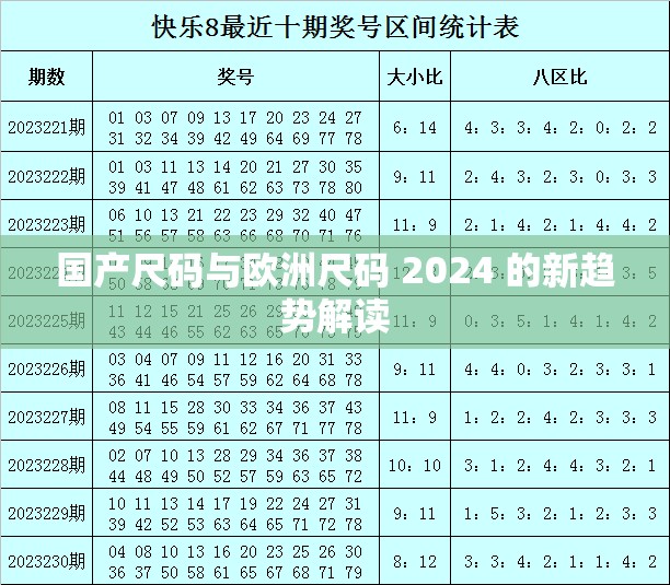 国产尺码与欧洲尺码 2024 的新趋势解读