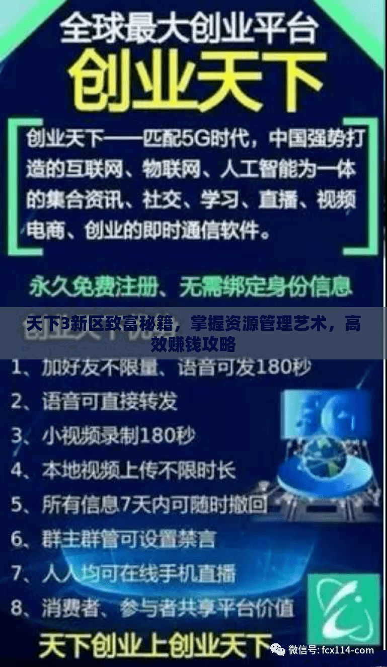 天下3新区致富秘籍，掌握资源管理艺术，高效赚钱攻略