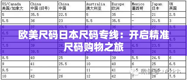 欧美尺码日本尺码专线：开启精准尺码购物之旅