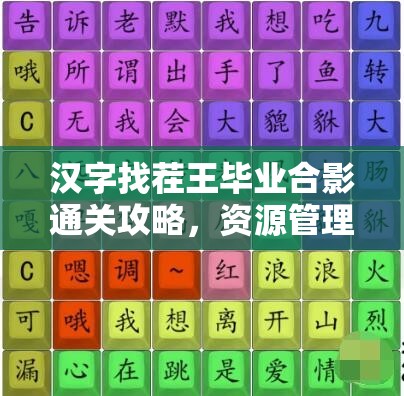 汉字找茬王毕业合影通关攻略，资源管理策略与实用技巧详解