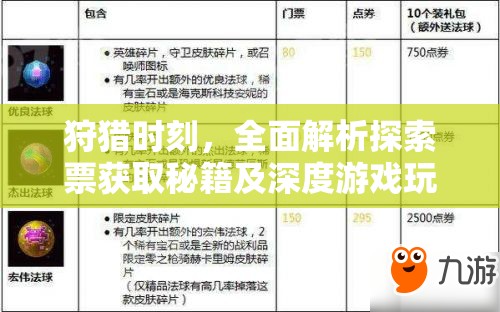 狩猎时刻，全面解析探索票获取秘籍及深度游戏玩法攻略