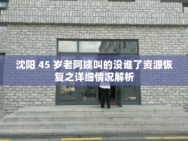 沈阳 45 岁老阿姨叫的没谁了资源恢复之详细情况解析