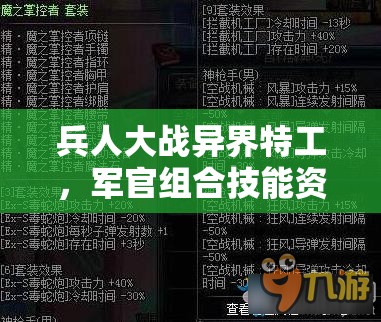 兵人大战异界特工，军官组合技能资源管理重要性及高效策略详解