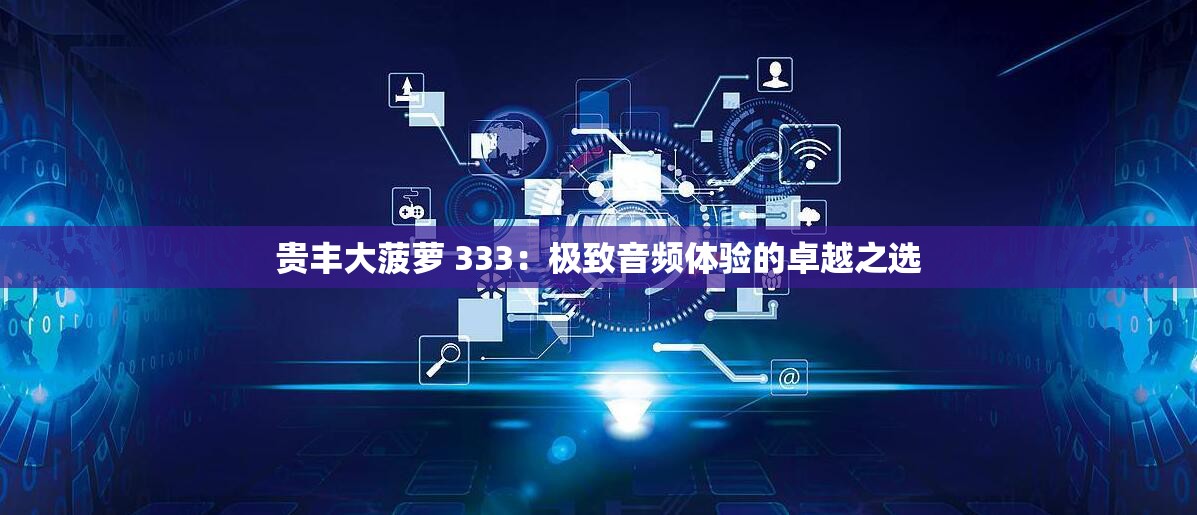 贵丰大菠萝 333：极致音频体验的卓越之选