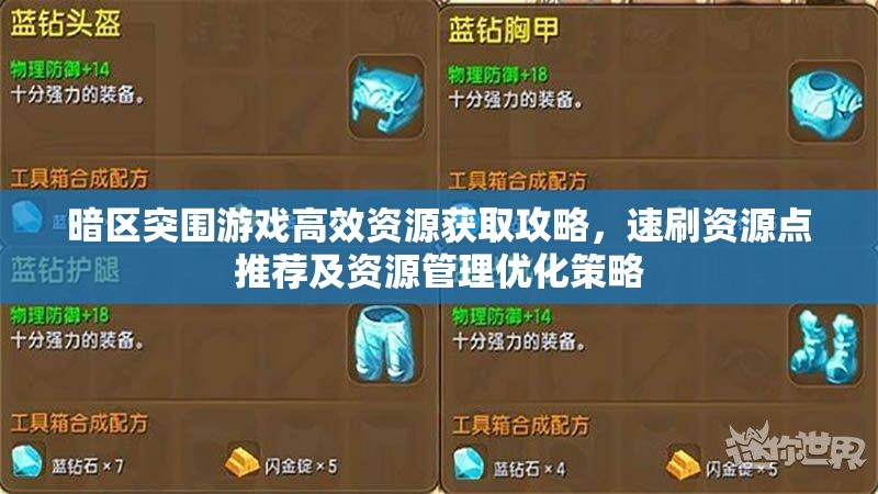 暗区突围游戏高效资源获取攻略，速刷资源点推荐及资源管理优化策略