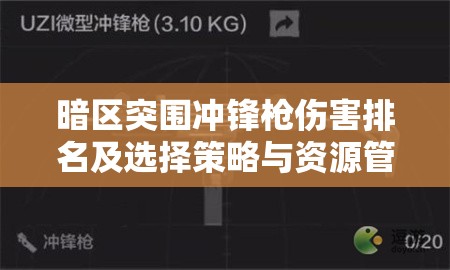 暗区突围冲锋枪伤害排名及选择策略与资源管理技巧详解