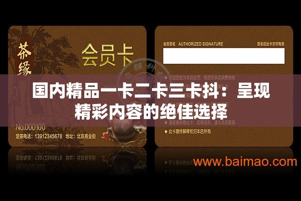国内精品一卡二卡三卡抖：呈现精彩内容的绝佳选择