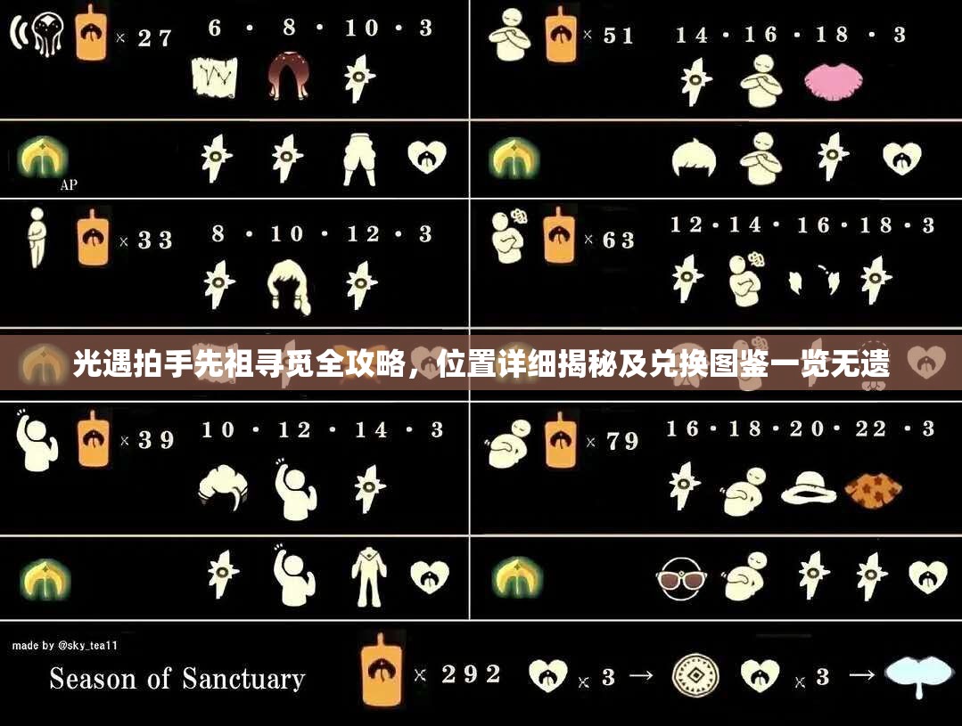 光遇拍手先祖寻觅全攻略，位置详细揭秘及兑换图鉴一览无遗